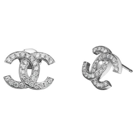 diamond chanel stud earrings|chanel stud earrings for sale.